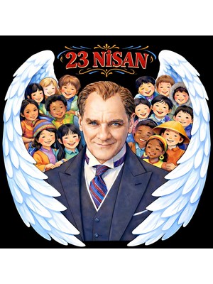 Ti Play 23 Nisan Ulusal Egemenlik ve Çocuk Bayramı Premium Vinil Pano Süsü 160X160 cm | Tek Parça Okul Dekoru (Model 10)