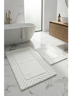Neşe Home Collection Banyo Paspas Seti 2'li | Kaymaz Taban, Yıkanabilir | Leke Tutmaz Klozet Takımı 60X100-40X60CM