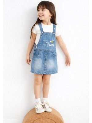 Overdo Kız Çocuk Baskılı Kot Jile / Elbise