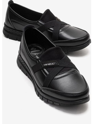 Ccway Günlük Kadın Ayakkabı Siyah Cilt