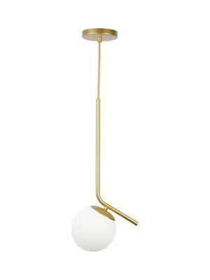 Vivense Burcu Tekli L Sarkıt Gold Avize, Beyaz Camlı