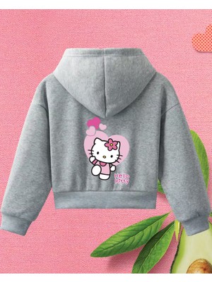 Haha Kız Çocukları Için Hello Kitty Baskılı Ceket