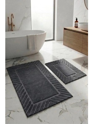 Neşe Home Collection Banyo Paspas Seti 2'li | Yıkanabilir | Leke Tutmaz Klozet Takımı 60X100-40X60CM