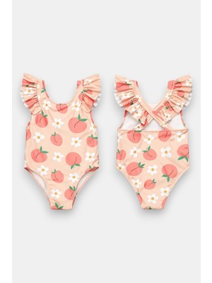 My Kids Wear Kız Çocuk Fırfır Detaylı Şık Tasarım Çapraz Askılı Mayo 12735