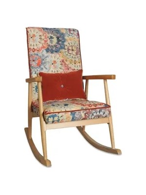 Vivense Trend Sallanan Sandalye, Çiçekli, Ahşap, Naturel Ayak