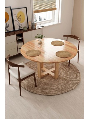 Sisuprintlab Alin- Moonty Masif Ahşap Yemek Masası