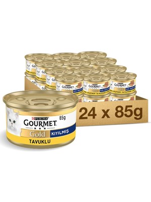 Gourmet Gold Kıyılmış Tavuklu 85 gr 24'lü Konserve Kedi Maması
