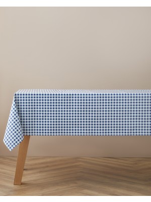 English Home Gridlane Pvc Masa Örtüsü 140x200 cm Mavi