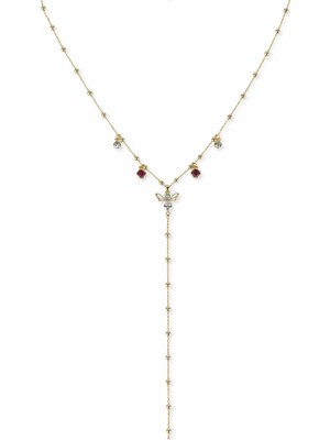 Sacha Arı Figürlü Taş Detaylı Y Kolye