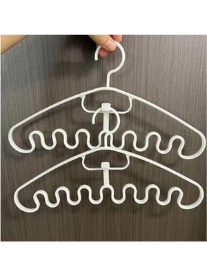 Kiesa 10'lu Paket Plastik Dalgalı Elbise Askısı Üst Üste Koyulabilir Yer Tasarrufu Askısı Dolap Giysi Askı