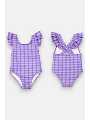 My Kids Wear Kız Çocuk Fırfır Detaylı Şık Tasarım Çapraz Askılı Mayo 12736
