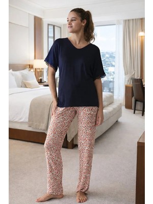 Pijapia Yumuşak Dokulu Kısa Kol Kadın Pijama Takım 2916