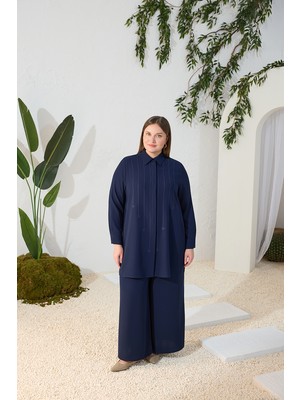 Aker Lacivert Nakışlı Takım