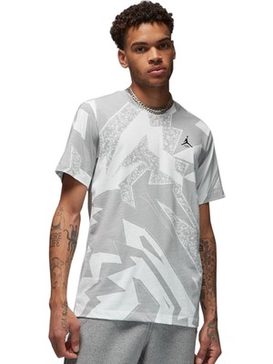 Nike Air Jordan Essentials Mens Tee Jumpman Baskılı Erkek Günlük Tişört Beyaz Gri