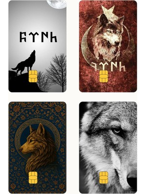 Huggy Craft Bozkurt 4'lü Set-2 Kredi/banka Kart Kaplama Sticker