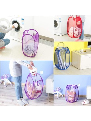 Kiesa Çok Amaçlı Katlanır Çamaşır Sepeti ve Oyuncak Filesi Kirli Çamaşır Filesi Oyuncak Sepeti