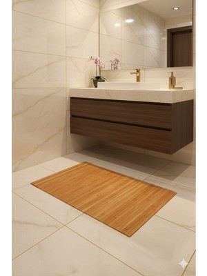 Kiesa Bambu Banyo Paspası Kaydırmaz Tabanlı Katlanabilir Koku Yapmaz Paspas Çamaşır Makinası Üstü