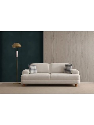 Vivense Nora Üçlü Koltuk, Krem