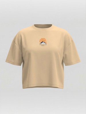 Broco Kadın Oversize Yumuşak Kumaş Anatolian Soul Ver.2 Crop T-Shirt