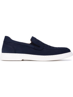 Tamer Tanca Erkek Hakiki Deri Lacivert Nubuk Loafer Ayakkabı 537 3842 Erk Ayk Y26 Lacı Nbk