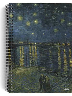 miosho Vincent Van Gogh/starry Night Over The RHONE,1888 | Spiralli Defter 04 | A5 | Çizgisiz | 100 Sayfa