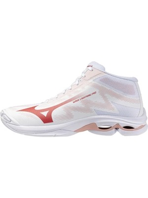 Mizuno Wave Lightning Pro Mıd Kadın Voleybol Ayakkabısı Beyaz / Kırmızı