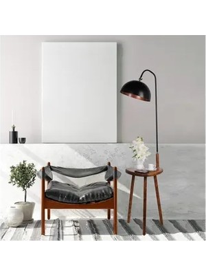 Vivense Demet Sehpalı Retro 3 Başlıklı Lambader, Ahşap, Ceviz