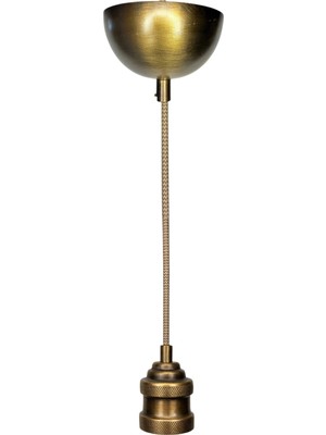 Conana Dekoratif Sarkıt E27 Duy 70CM Metal Kumaş Örgü Zigzag Kablo Eskitme D04