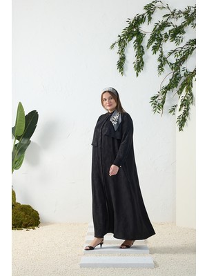 Aker Siyah Asimetrik Rüzgarlı Ferace