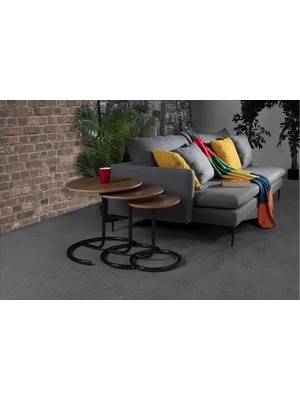 Vivense Tova Zigon Sehpa, Siyah Ceviz