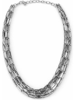 Sacha Kalın Zincir Tasarım Gümüş Kolye