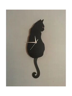 Vivense Siyah Kedi Dekoratif Sarkaçlı Duvar Saati