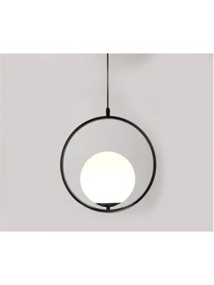 Vivense Modern Tekli Cam Sarkıt Siyah Kasalı Camlı Avize