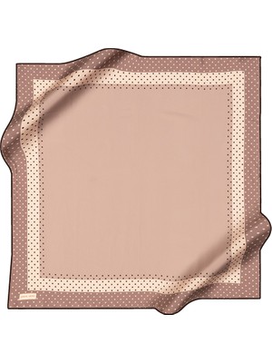 Pierre Cardin Açık Kahverengi 90X90 Ipek Krep Saten Eşarp