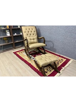 Vivense Rustik Sallanan Sandalye, Sarı, Ahşap, Ceviz