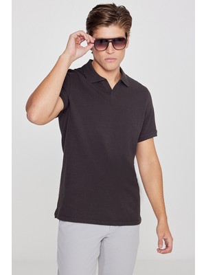 Altınyıldız Classics %100 Pamuk Slim Fit Dar Kesim Polo Yaka Jakarlı Tişört