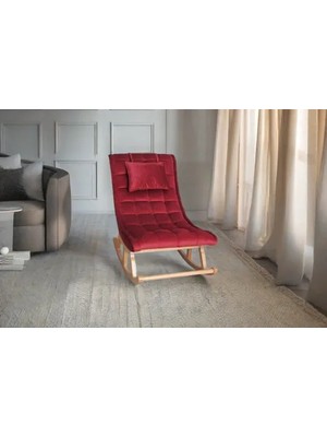 Vivense Miskin Sallanan Sandalye, Fuşya, Ahşap, Naturel Ayak