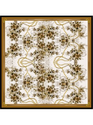 Pierre Cardin Kahve Melanj 90X90 Ipek Krep Saten Eşarp