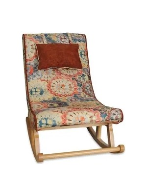 Vivense Miskin Sallanan Sandalye, Çiçekli, Ahşap, Naturel Ayak