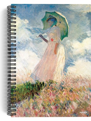 miosho Claude Monet / Woman With A Parasol, 1886 | Spiralli Defter 11 | A5 | Çizgisiz | 100 Sayfa | Sanat