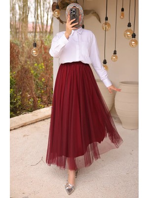 Tül Etek 71265-03 Bordo