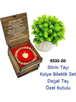 Sedef 9335 Akik Taşı Kolye Bileklik Set