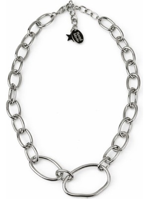 Sacha Geometrik Formlu Gümüş Zincir Kolye