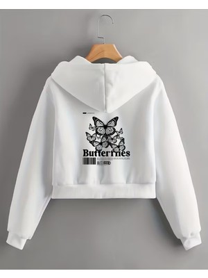 Haha Kız Çocukları Için Kelebek Baskılı Ceket