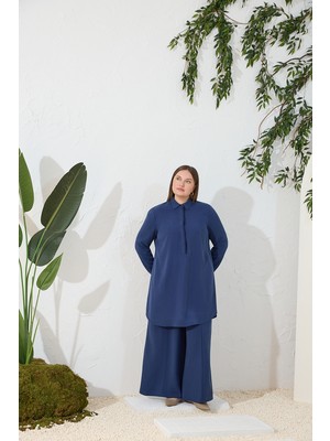 Aker Lacivert Tencel Pantolon Etek