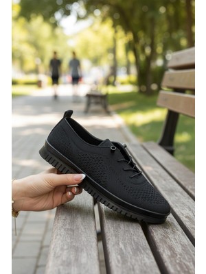 Enoch Lazer Perfore ve Stoperli Lastik Bağcıklı Ortopedik Comfort Sneaker Babet