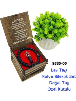 Sedef 9335 Akik Taşı Kolye Bileklik Set