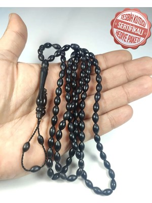 İskeçe Tesbih Junai̇d Hasan Usta Işi̇ Imzalı Sülün Imame Abanoz Namaz Tesbi̇hi̇