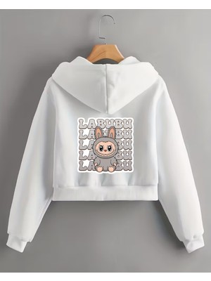 Haha Kız Çocukları Için Labubu Baskılı Ceket