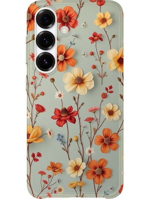 Karsu Design Samsung Galaxy A37 Uyumlu Baskılı Şeffaf Telefon Kılıfı | Koleksiyon: Vintage Floral